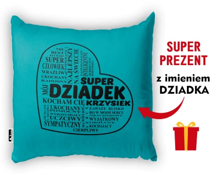 Super prezent dla Dziadka Spersonalizowana poduszka z imieniem Przytulanka na Dzień Dziadka