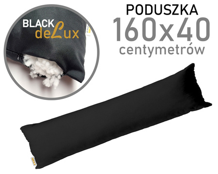 Poduszka 40x160 CZARNA regulowana REM sen deLux wkład 160x40 NA SUWAK poduszka do spania na boku