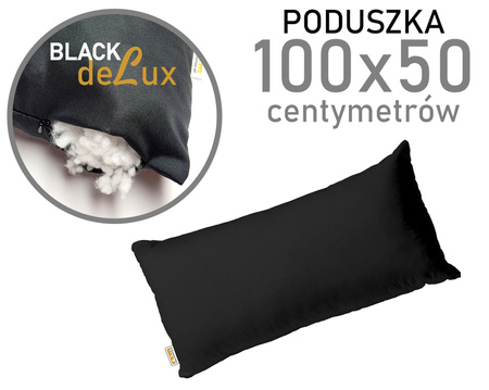 Poduszka 50x100 CZARNA regulowana REM sen deLux wkład 100x50 NA SUWAK duża poduszka do sypialni