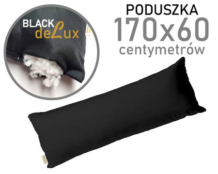 Poduszka 60x170 CZARNA dakimakura z regulacją REM sen deLux NA SUWAK 170x60 duża poduszka dla śpiących na boku