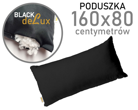 Poduszka 80x160 CZARNA wkład REM sen deLux 160x80 NA SUWAK duża poduszka siedzisko oparcie na łóżko taras