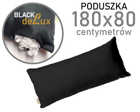 Poduszka 80x180 CZARNA wkład z regulacją REM sen deLux 180x80 NA SUWAK duża poduszka dla śpiących na boku do przytulania