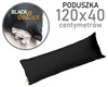 Poduszka 40x120 CZARNA regulowana REM sen deLux wkład 120x40 NA SUWAK mini dakimakura