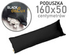 Poduszka 50x160 CZARNA regulowana REM sen deLux wkład 160x50 NA SUWAK duża dakimakura poduszka relaksacyjna